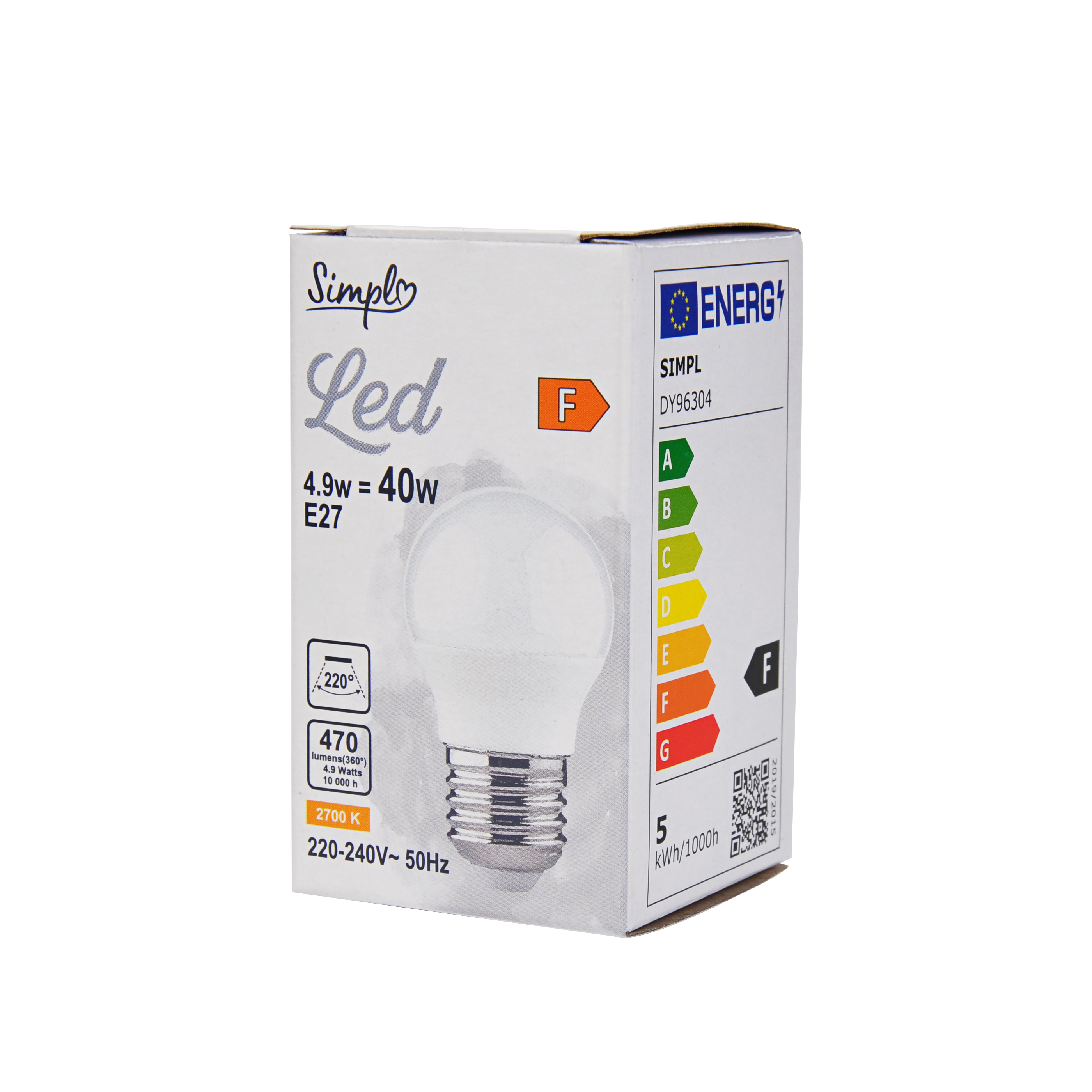 Simpl LED Sferica 40W E27 WW
