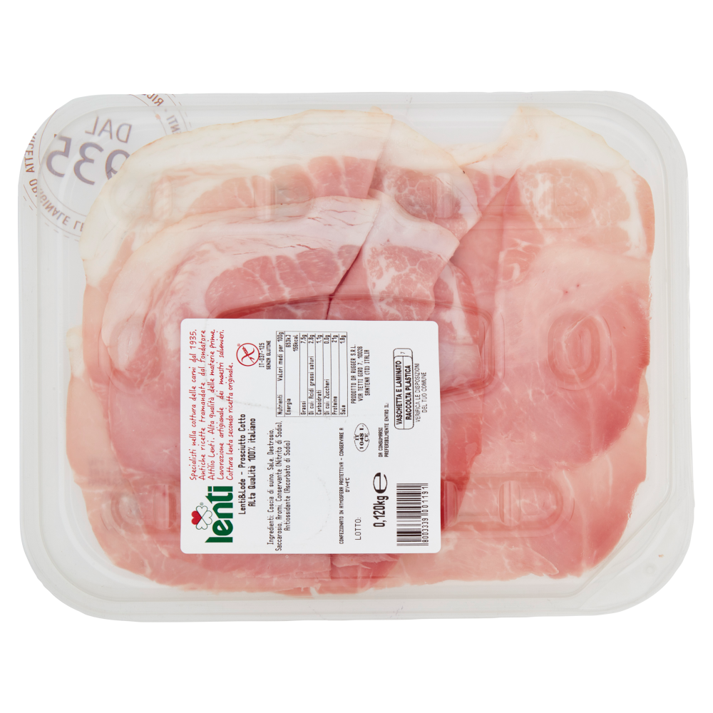 Lenti Lenti&Lode Prosciutto Cotto Alta Qualit&agrave; 0,120 kg