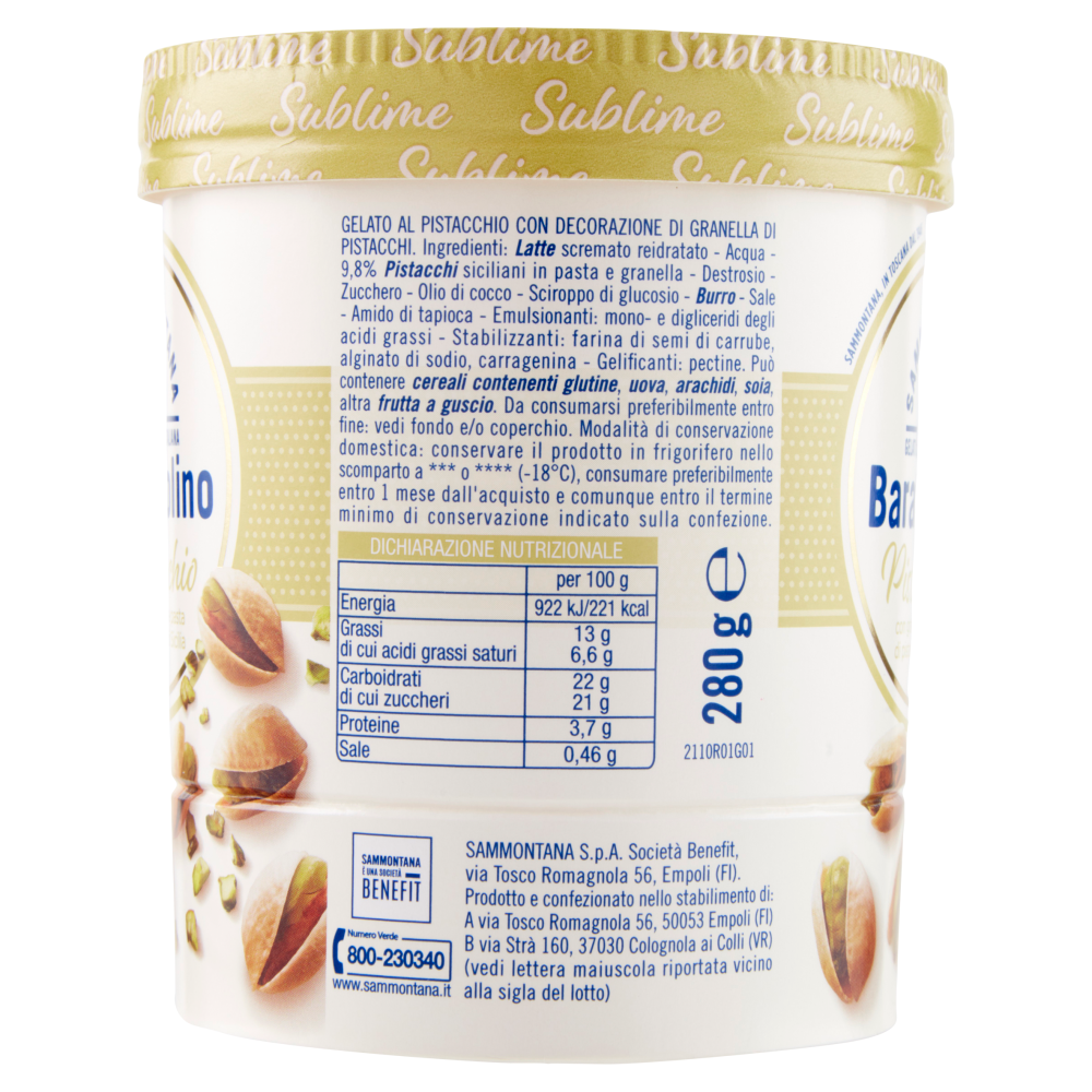 Sammontana Barattolino Sublime Pistacchio 280 g