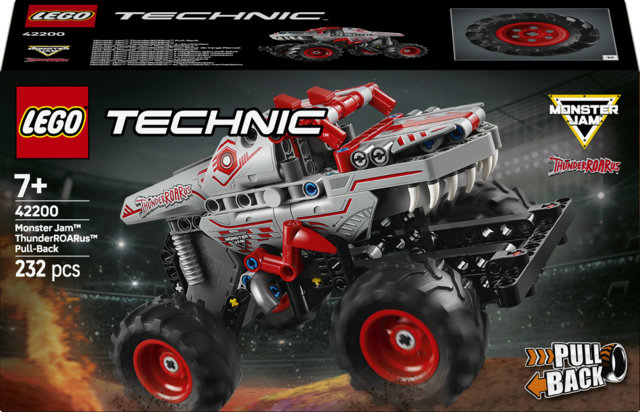 LEGO Technic 42200 Pull-Back ThunderROARus, Monster Truck Giocattolo da Costruire, Giochi Bambini 7+, Regalo Fan Monster Jam