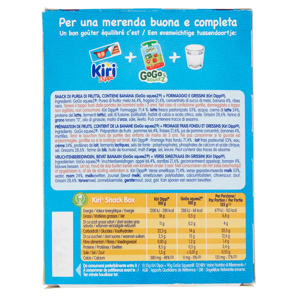 Kiri Snack Box Kiri Dippi + GoGo squeeZ 125 g