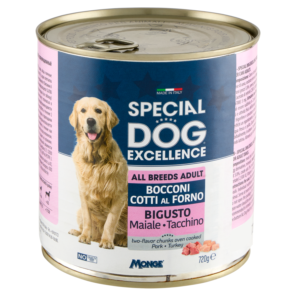 Special Dog Excellence All Breeds Adult Bocconi Cotti al Forno Bigusto Maiale Tacchino 720 g