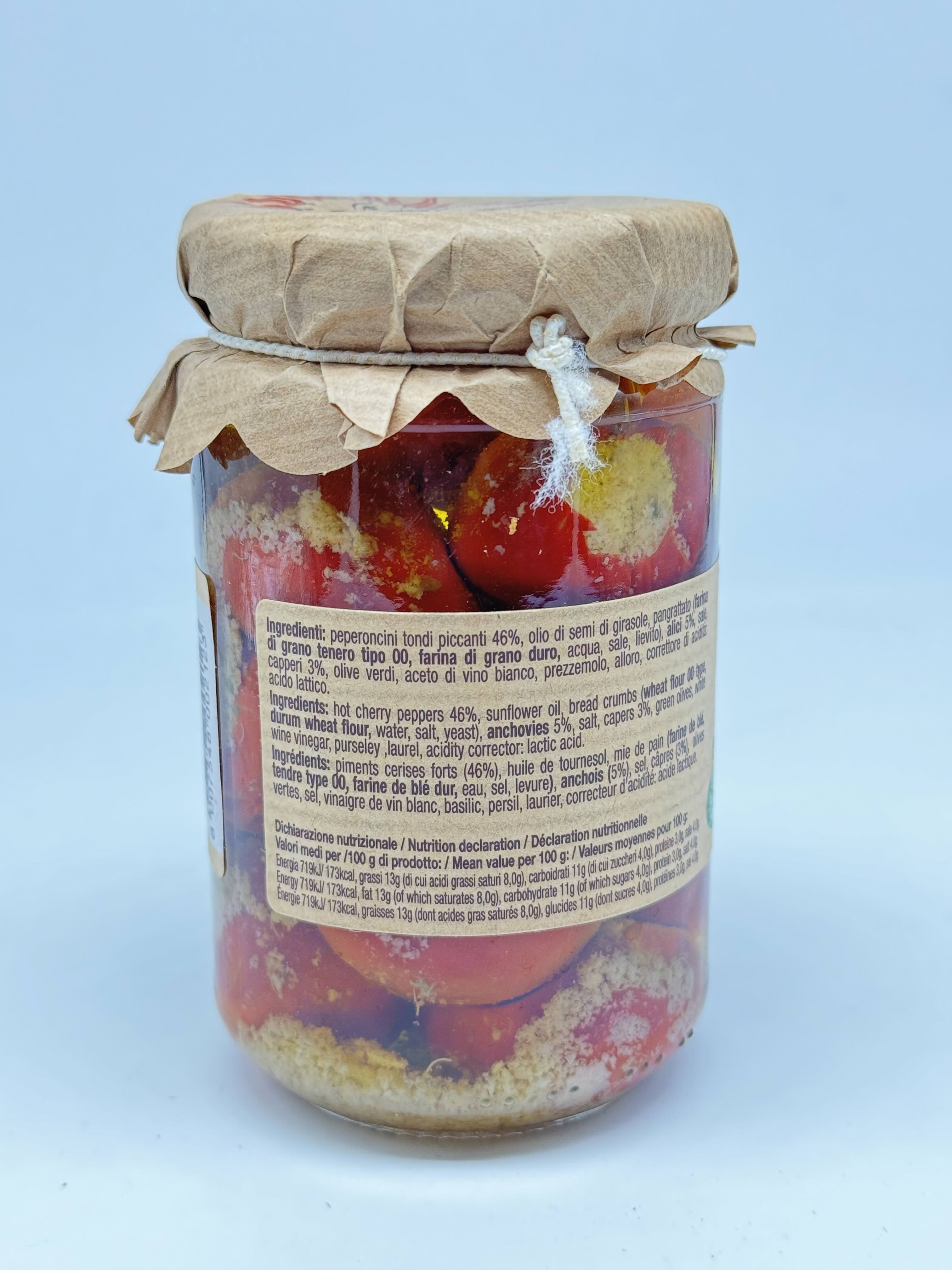 Peperoncini di Calabria ripieni alici e capperi 