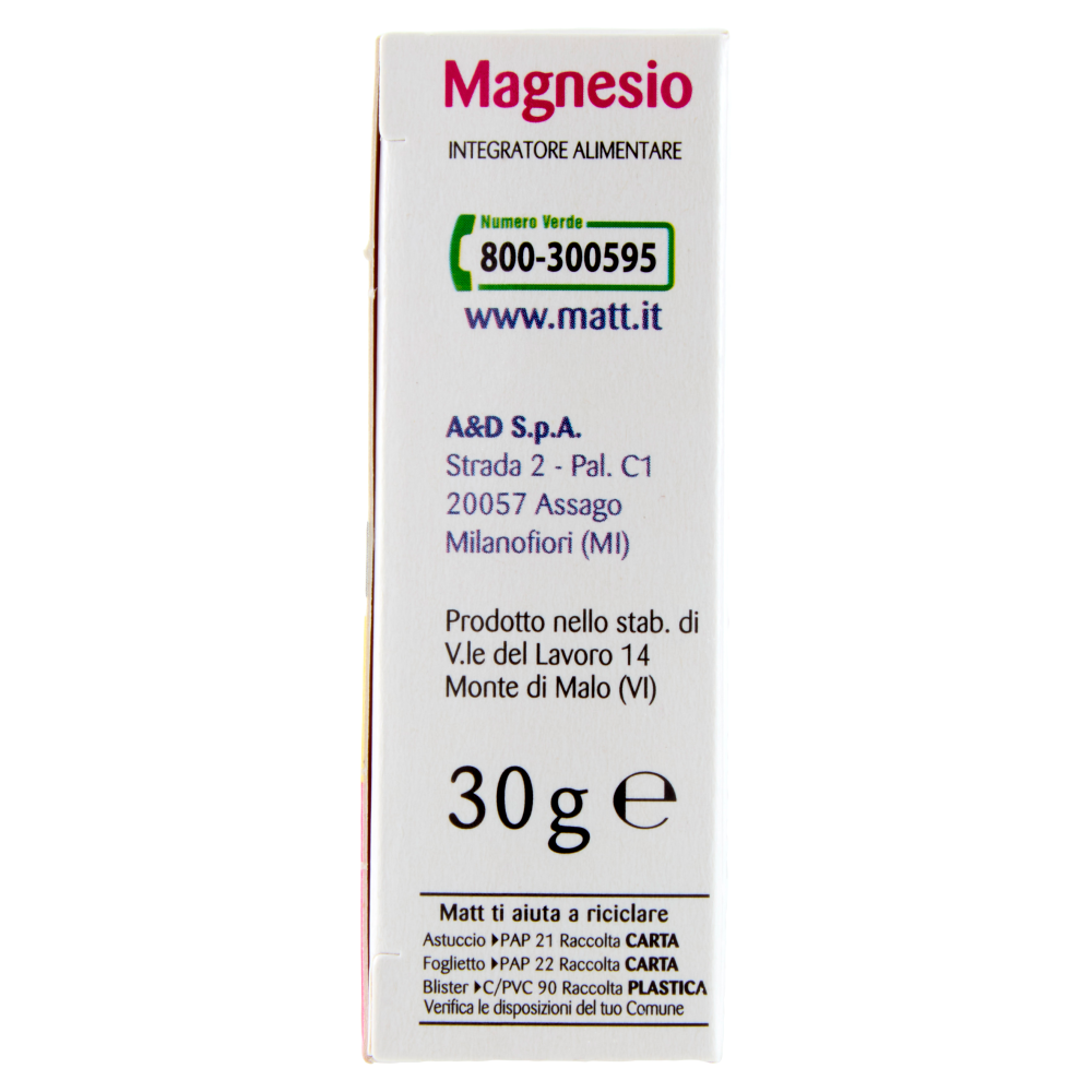 Matt Divisione Pharma Magnesio stanchezza e sistema nervoso 30 compresse 30 g