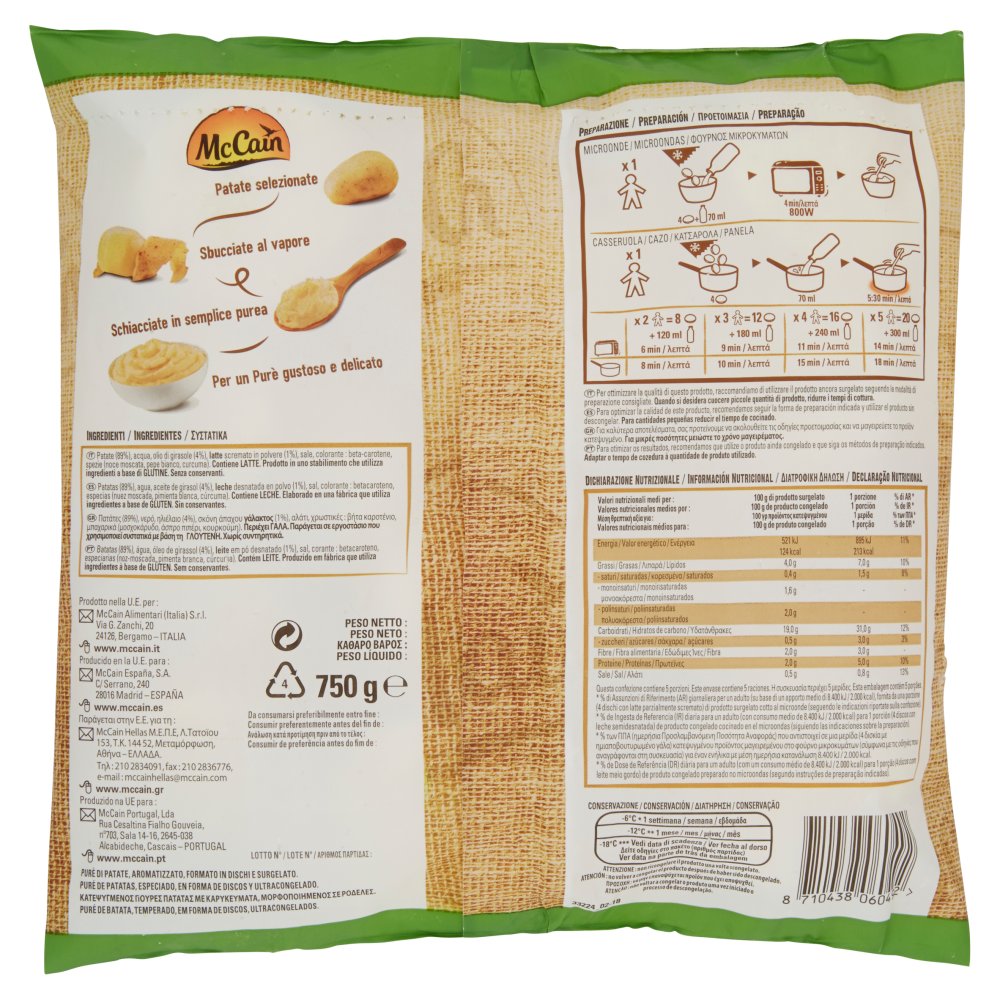 McCain Pur&egrave; al Naturale 750 g