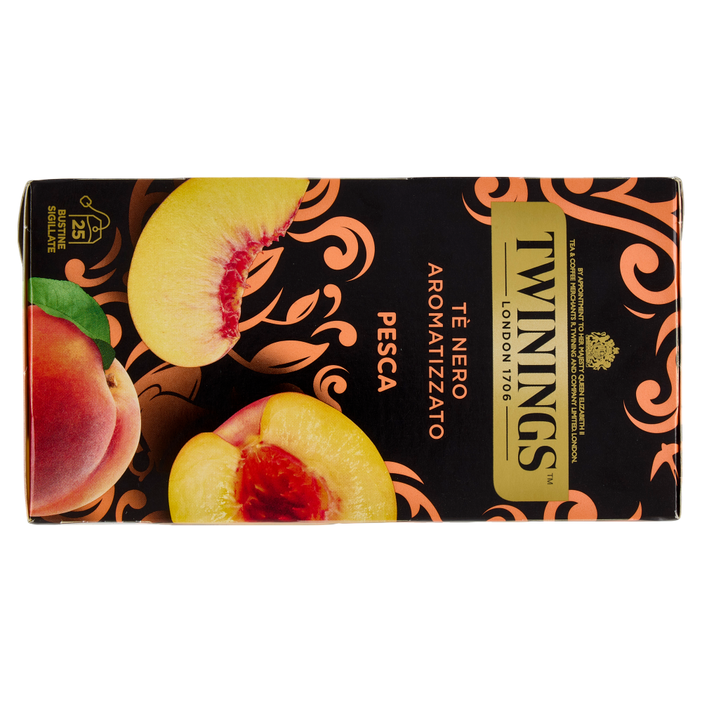 Twinings Pesca Tè Nero aromatizzato 25 filtri The 50 g