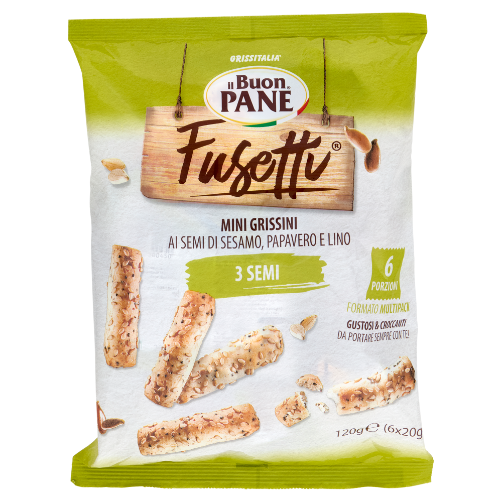 il Buon Pane Fusetti Mini Grissini 3 Semi 6 x 20 g