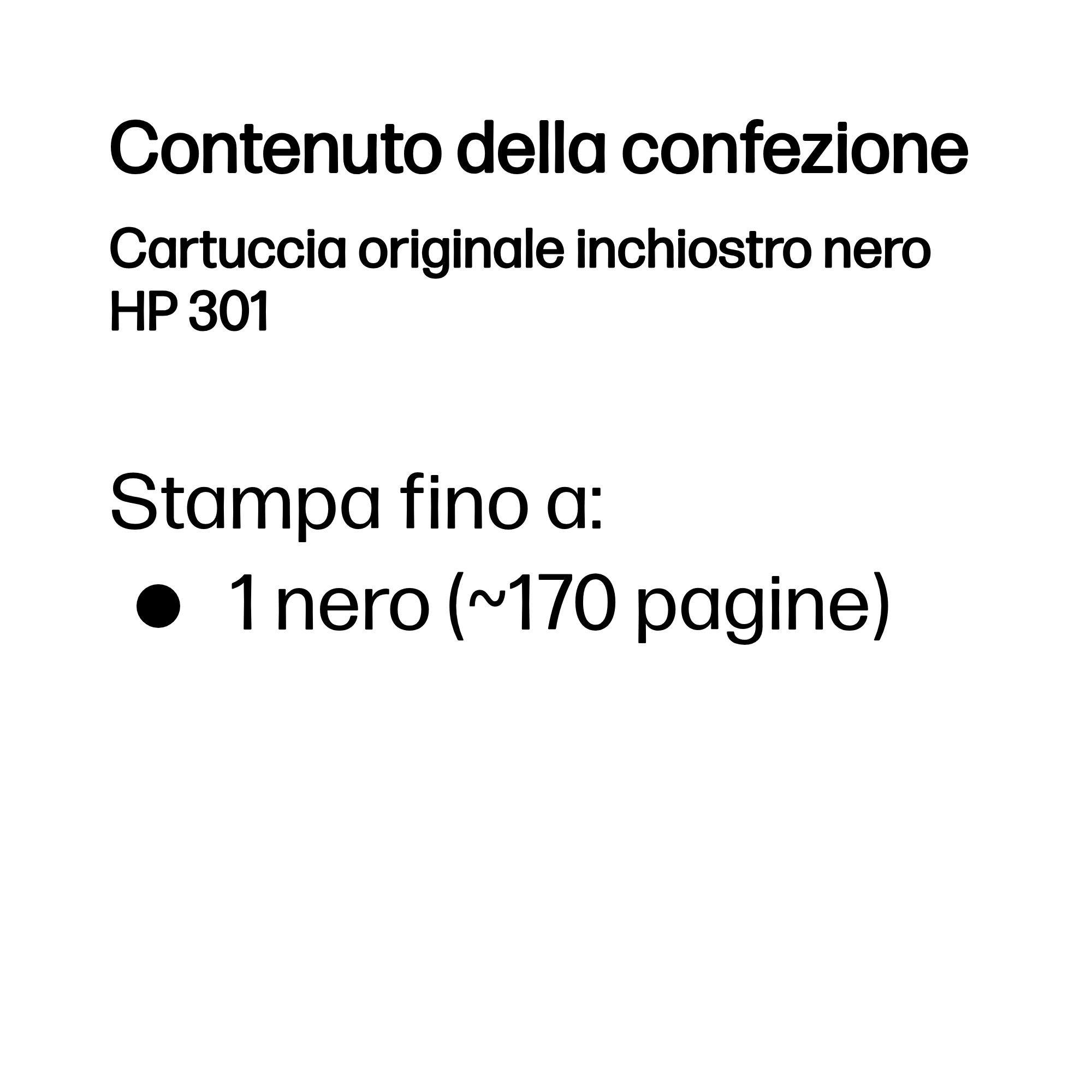 HP Cartuccia originale inchiostro nero 301