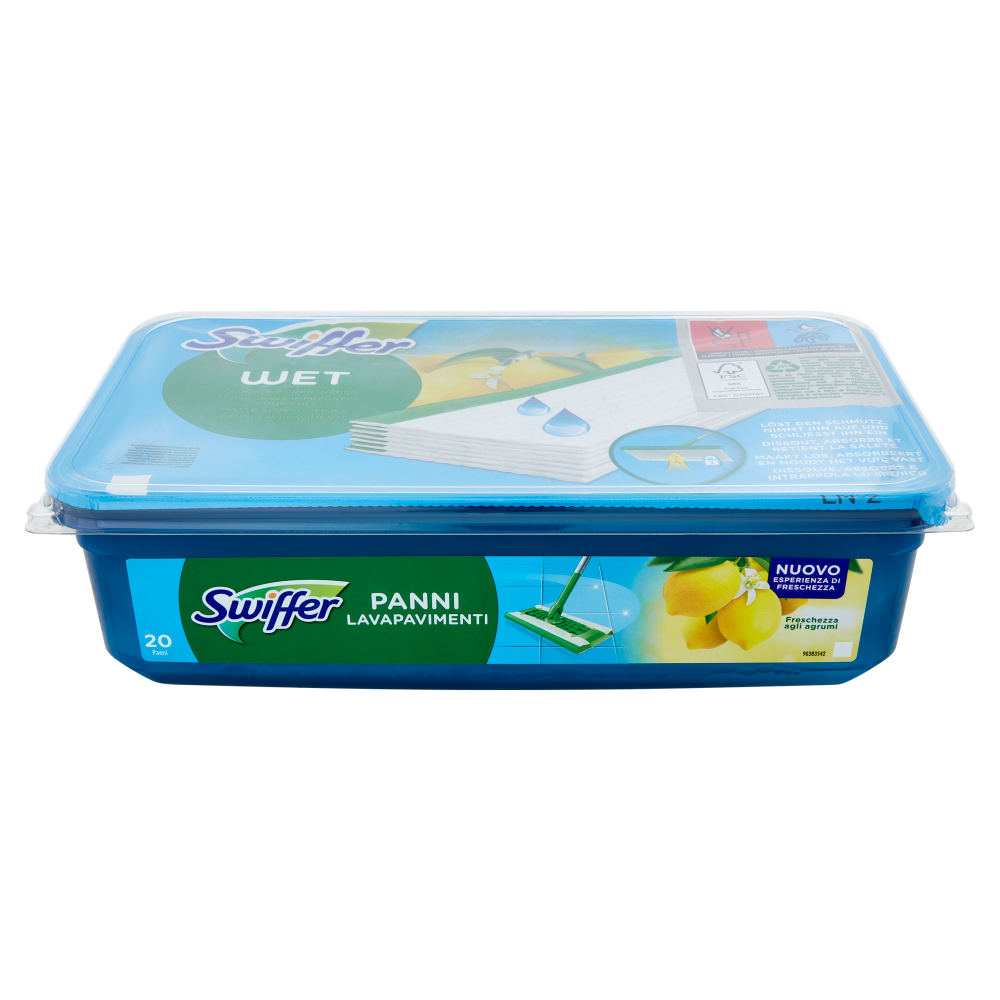 Swiffer Wet Panni Umidi Lavapavimenti Freschezza gli agrumi - Ricarica 20 Salviette
