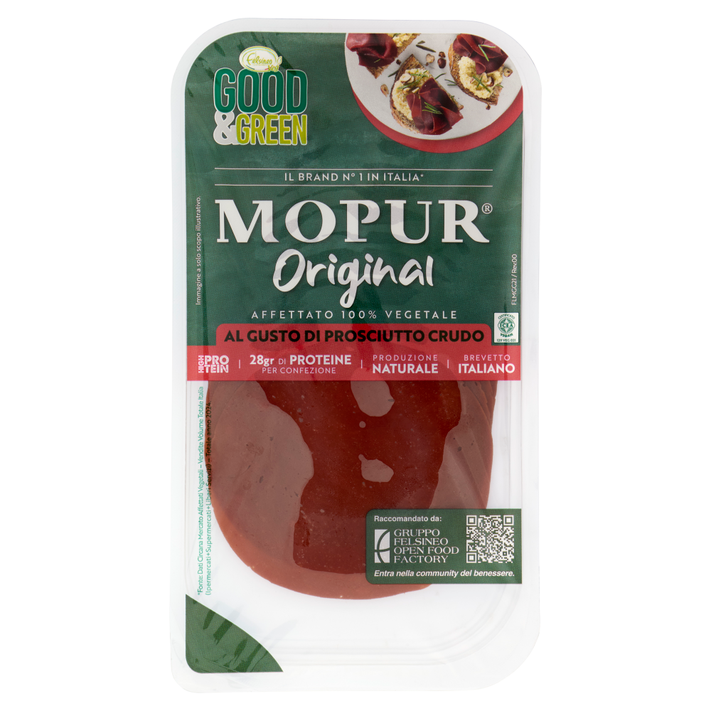 Good & Green Mopur Original Affettato 100% Vegetale al Gusto di Prosciutto Crudo 90 g