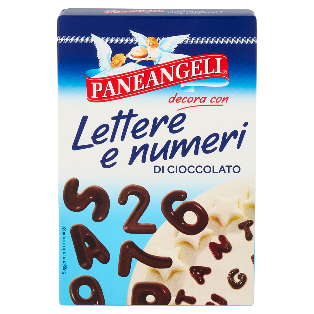 PANEANGELI decora con Lettere e numeri di Cioccolato 60 g