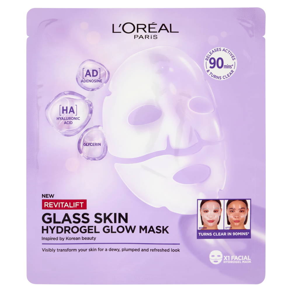 L'Or&eacute;al Paris Revitalift Glass Skin Hydrogel Glow Mask 1 pz 25 g