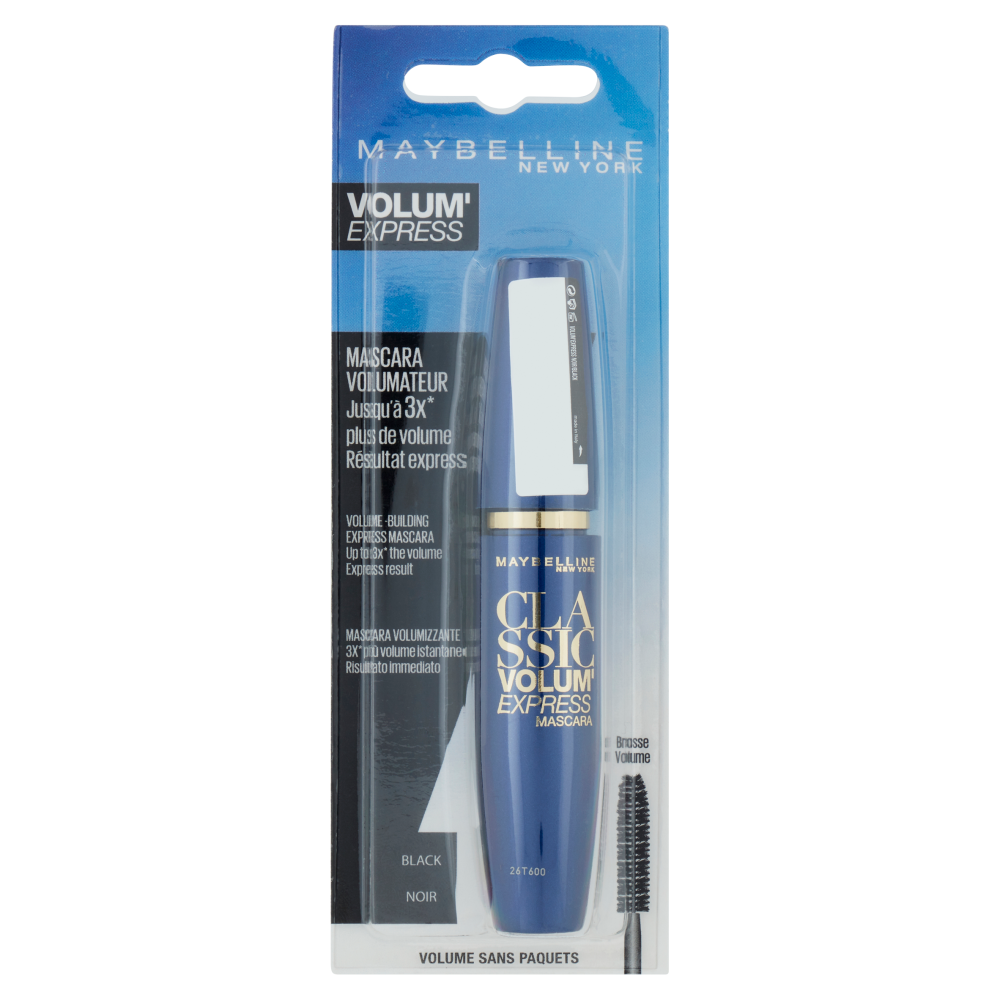 Maybelline New York Mascara Volum'Express, Effetto Volume Naturale, Nero