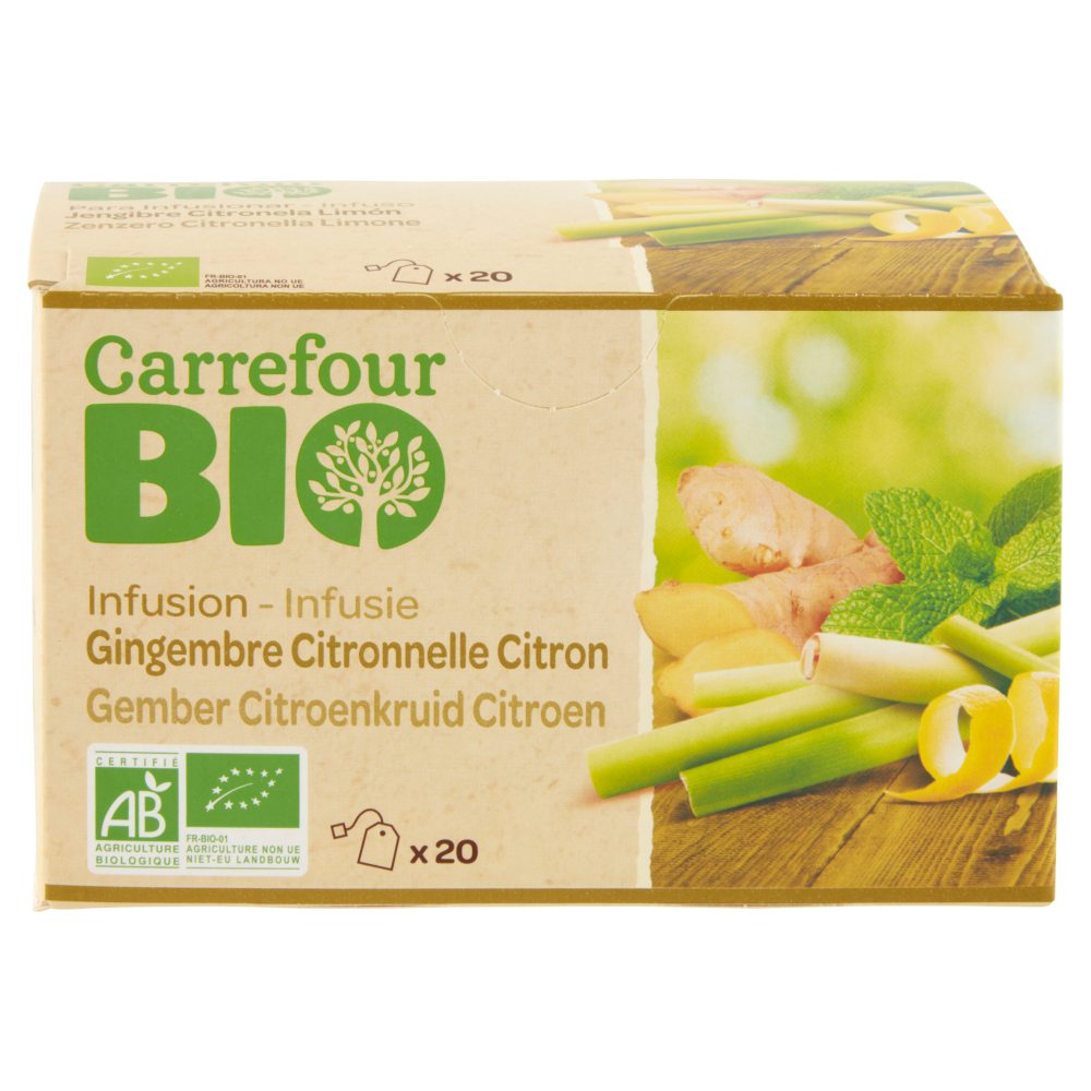 Carrefour Bio Infuso Zenzero Citronella Limone 20 x 1,5 g