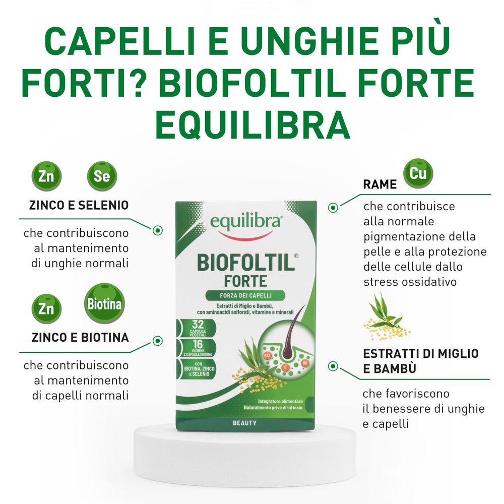 Equilibra Biofoltil Forte Forza dei Capelli 32 Capsule Vegetali 36,1 g