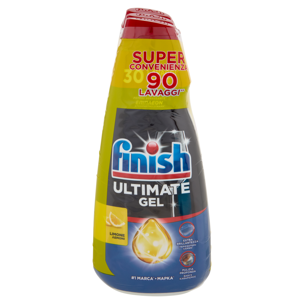 Finish Ultimate Gel Limone 3 x 30 lavaggi liquido lavastoviglie 3 x 540 ml