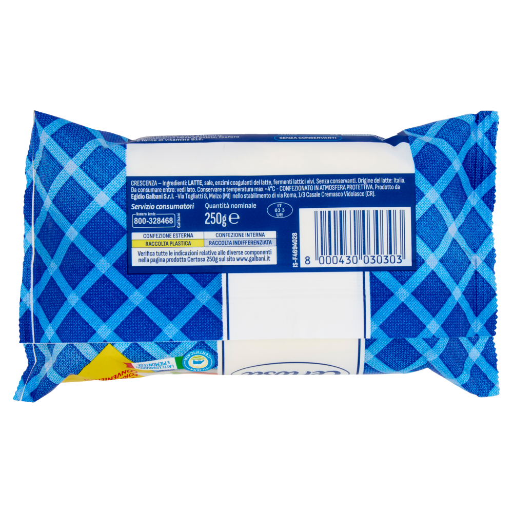 Galbani Certosa Crescenza italiana 250 g
