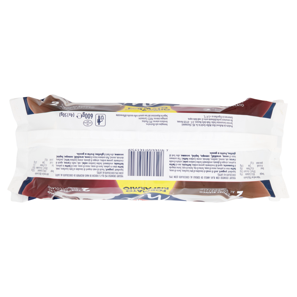 müller Mix 2 Yogurt Bianco Più Anelli al Cioccolato+2 Yogurt Bianco Più Fiocchi al Cioccolato 4x150g
