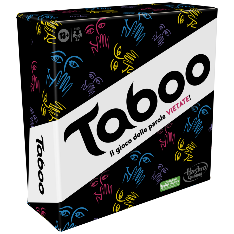 Hasbro Gaming Taboo, gioco da tavolo, giochi con parole da indovinare per adulti e adolescenti dai 13 anni in su, giochi per le feste per 4 o più giocatori