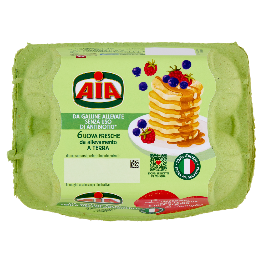 Aia 6 Uova Fresche da allevamento a Terra 330 g