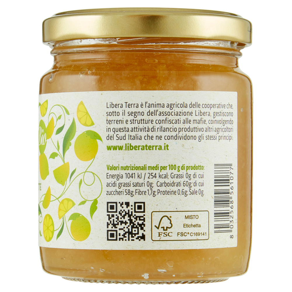 Libera Terra il giusto gusto di Sicilia Marmellata di Limoni Bio 270 g