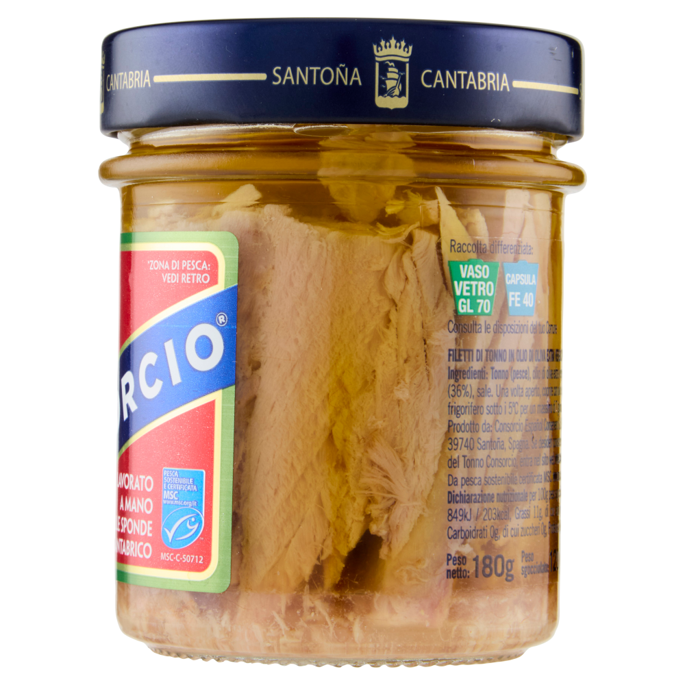 Consorcio Filetti di Tonno in Olio di Oliva Extra Vergine Bio 180 g