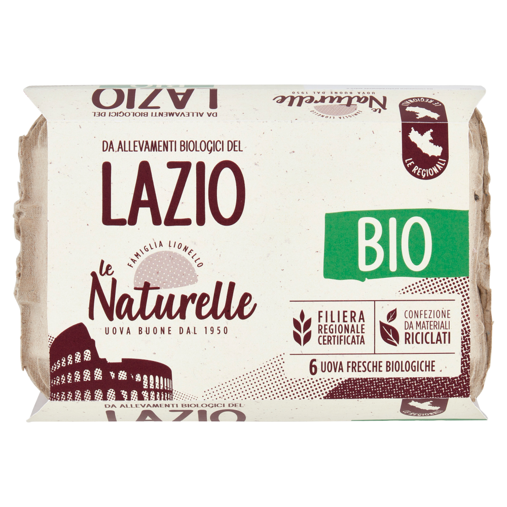le Naturelle Le Regionali Lazio 6 Uova Fresche Biologiche 330 g