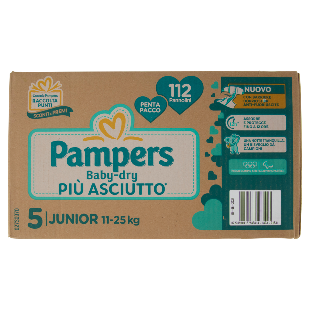 Pampers Baby-dry Junior 112 pz