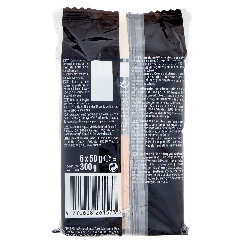 Sheba Délices du Jour in Salsa Cibo Umido Gatto con Pollo e Tacchino 6 x 50 g