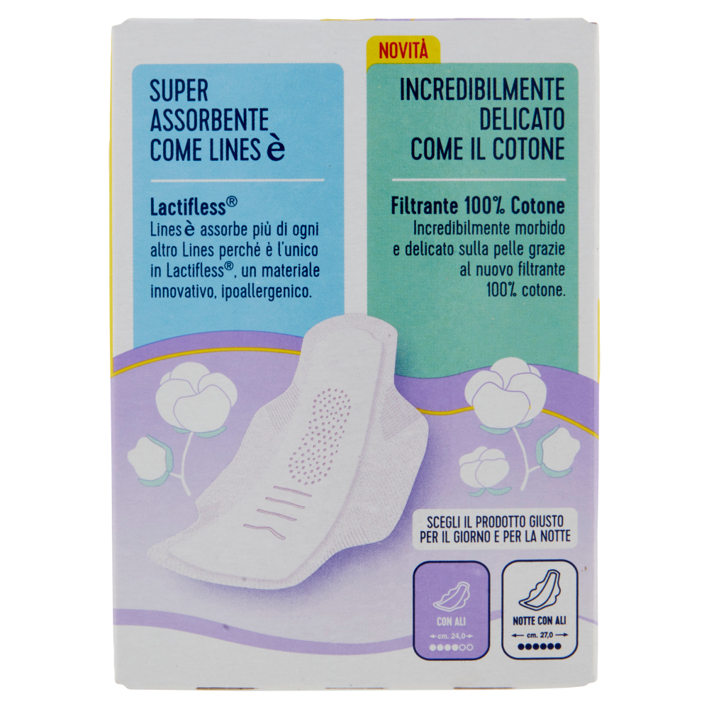 Lines è Cotone giorno con ali 9 + 1 pz