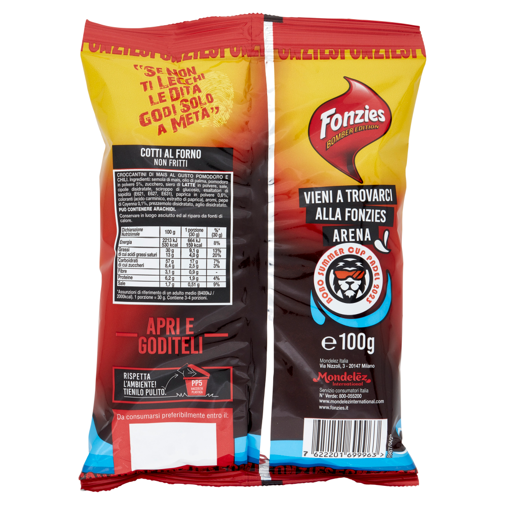 Fonzies Bomber Edition Croccantini di Mais Gusto Pomodoro e Chili - 100g