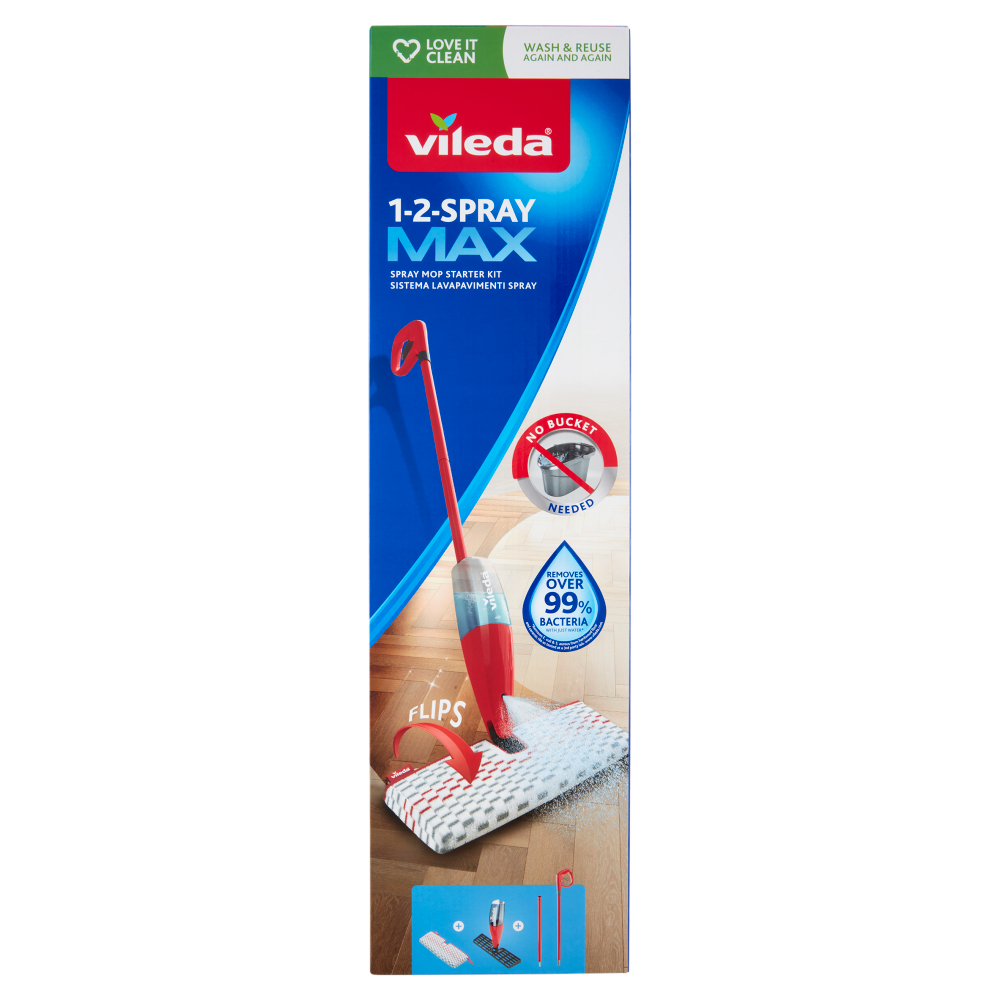 Vileda 1-2-Spray Max Sistema Lavapavimenti Spray