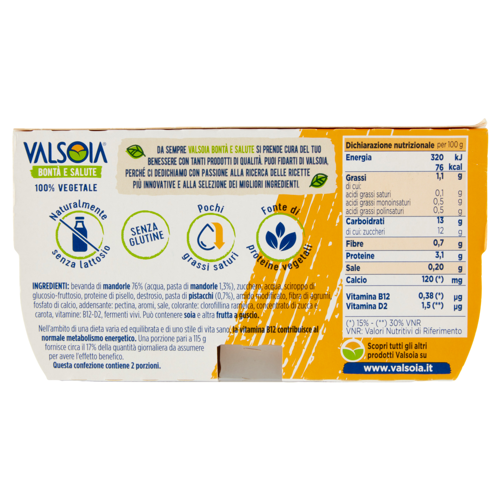 Valsoia Bontà e Salute Pistacchio Mandorla 2 x 115 g