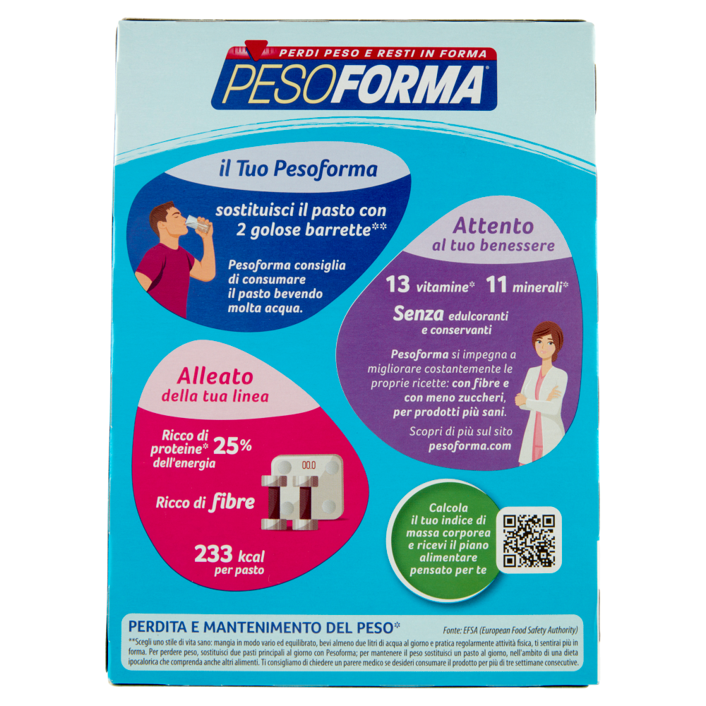 Pesoforma Cereali gusto Cookies e Vaniglia, barrette sostitutive del pasto, 12 x 31 g