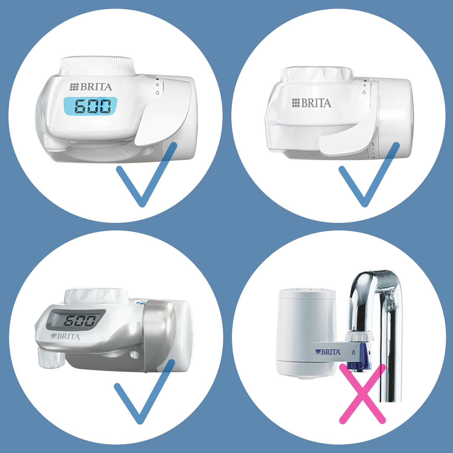 Brita Filtro acqua rubinetto ON TAP V-MF (600L) - Riduce cloro, PFAS, 99,99% di batteri, microparticelle e metalli - per acqua buona e sicura da bere