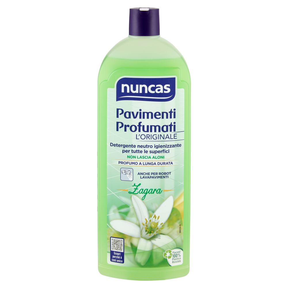 nuncas Pavimenti Profumati Detergente neutro igienizzante per tutte le superfici Zagara 1 l