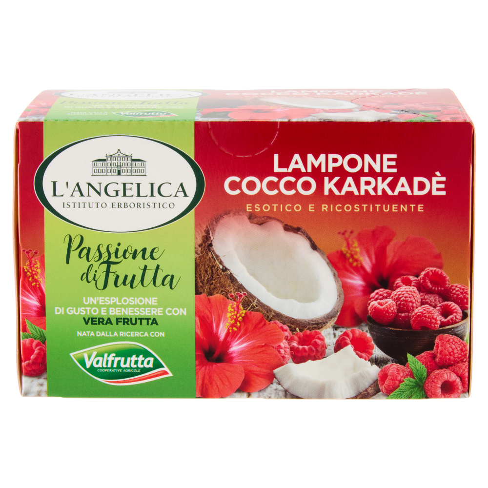 L'Angelica Passione di Frutta Lampone Cocco Karkadè 15 Filtri 28.5 g