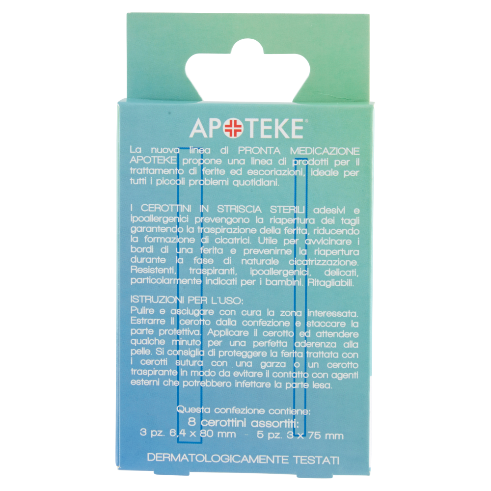 Apoteke Pronta Medicazione Cerottini per Piccole Suture Misura S/M 8 pz
