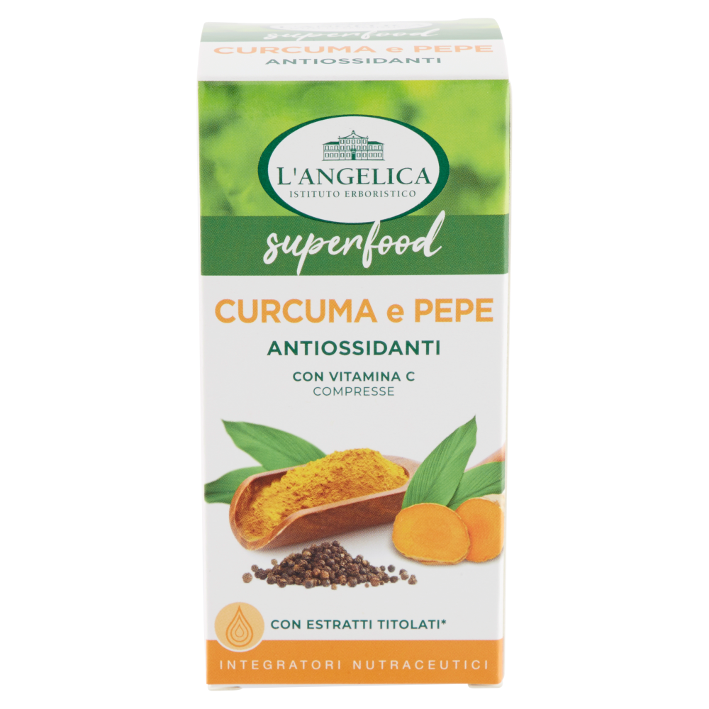 L'Angelica superfood Curcuma e Pepe Antiossidanti 75 compresse 33,75 g