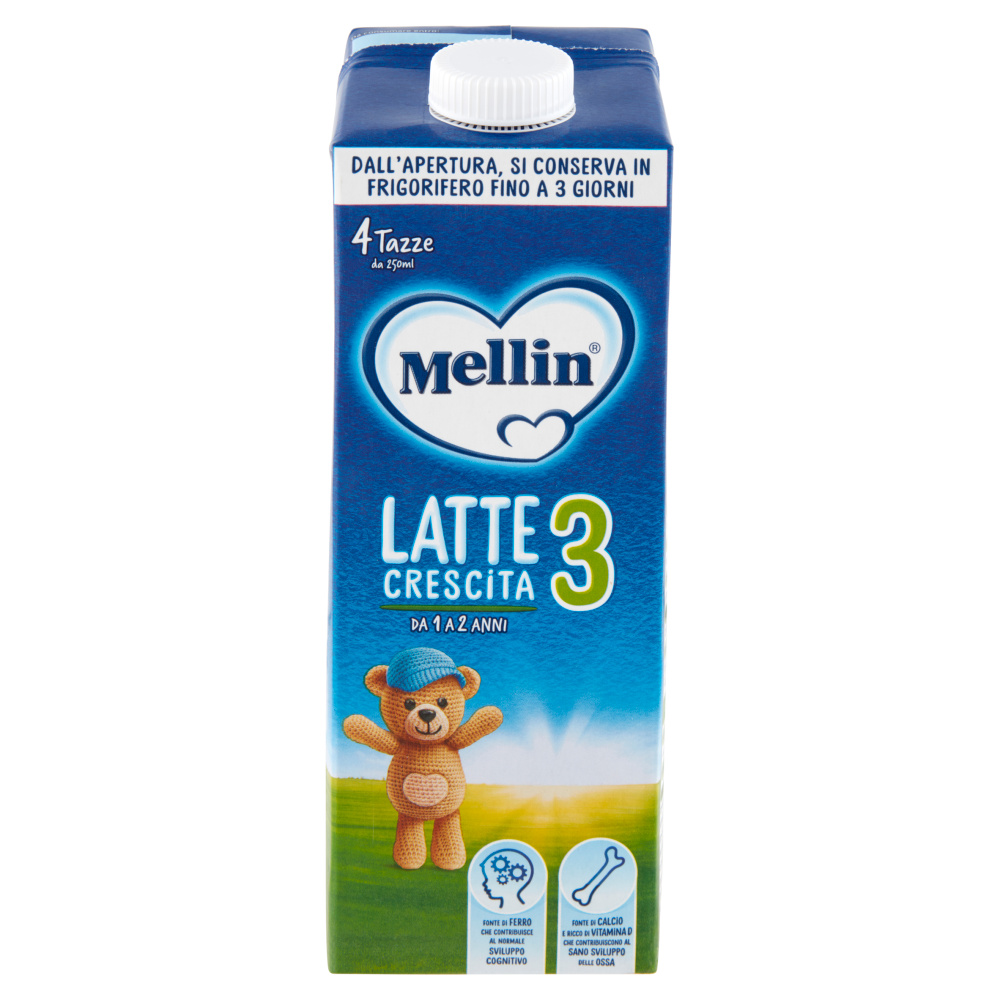 MELLIN 3 - Latte di Crescita Liquido per Bambini da 1 a 2 anni 1L