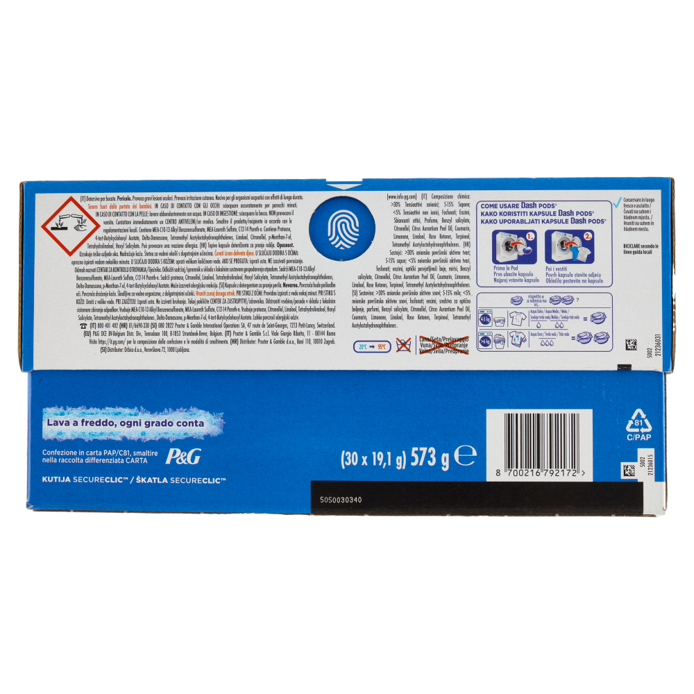 Dash Pods Detersivo Lavatrice In Capsule, Ambra, 30 Lavaggi 573 g