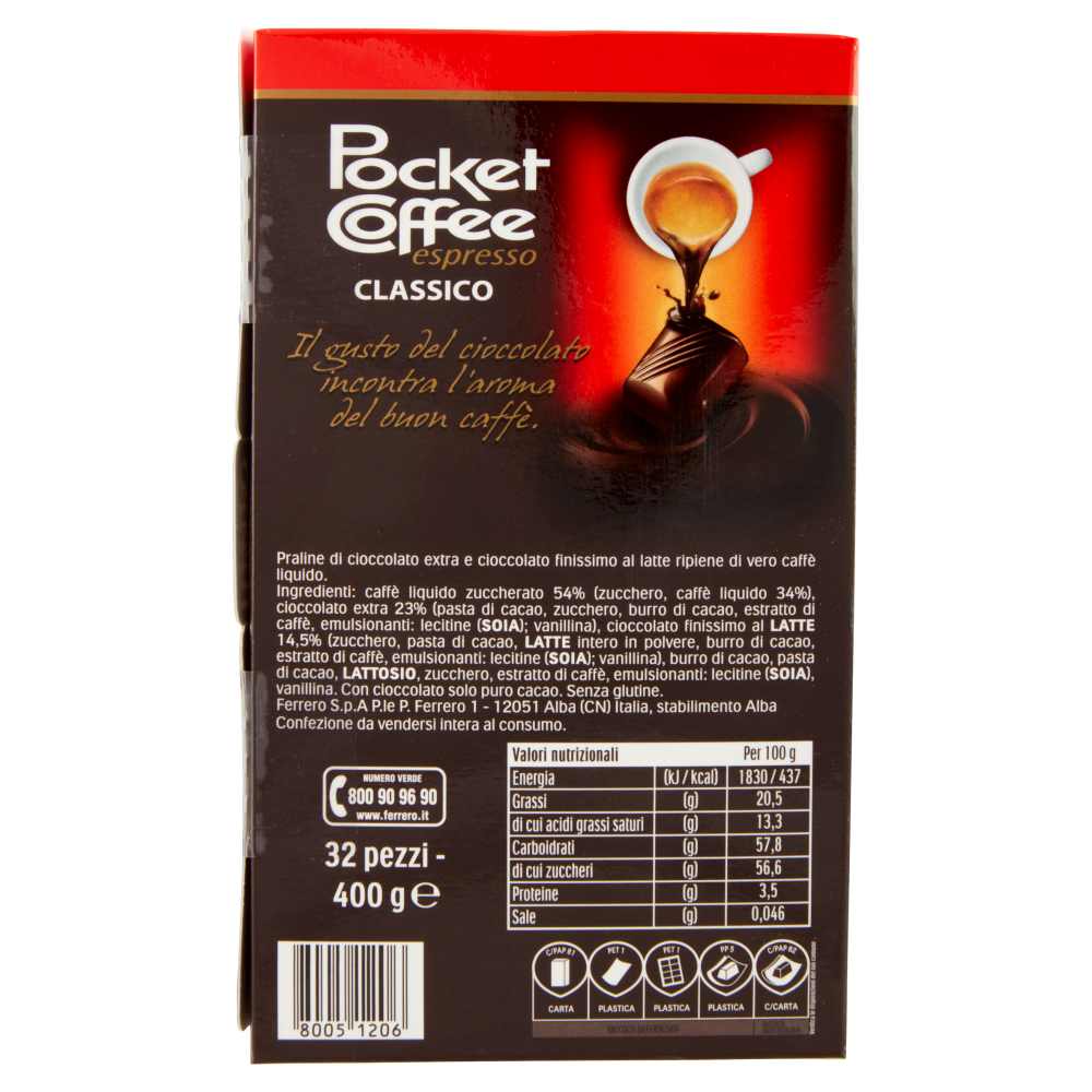 Pocket Coffee espresso Classico 32 pezzi 400 g
