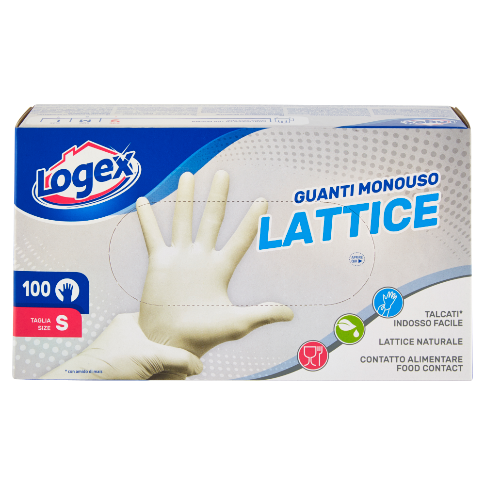 Logex Guanti Monouso Lattice Taglia S 100 pz