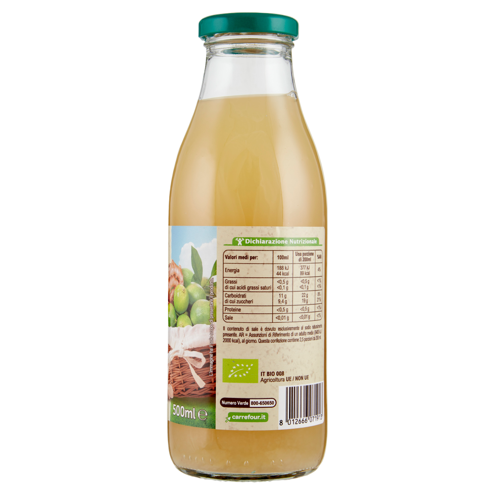 Carrefour Bio Bevanda con Lime e Zenzero 500 ml