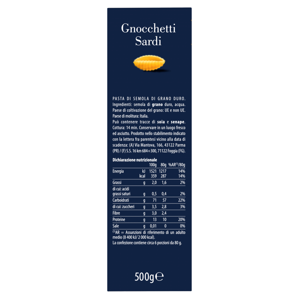 Barilla Pasta Specialità Gnocchetti Sardi 500g