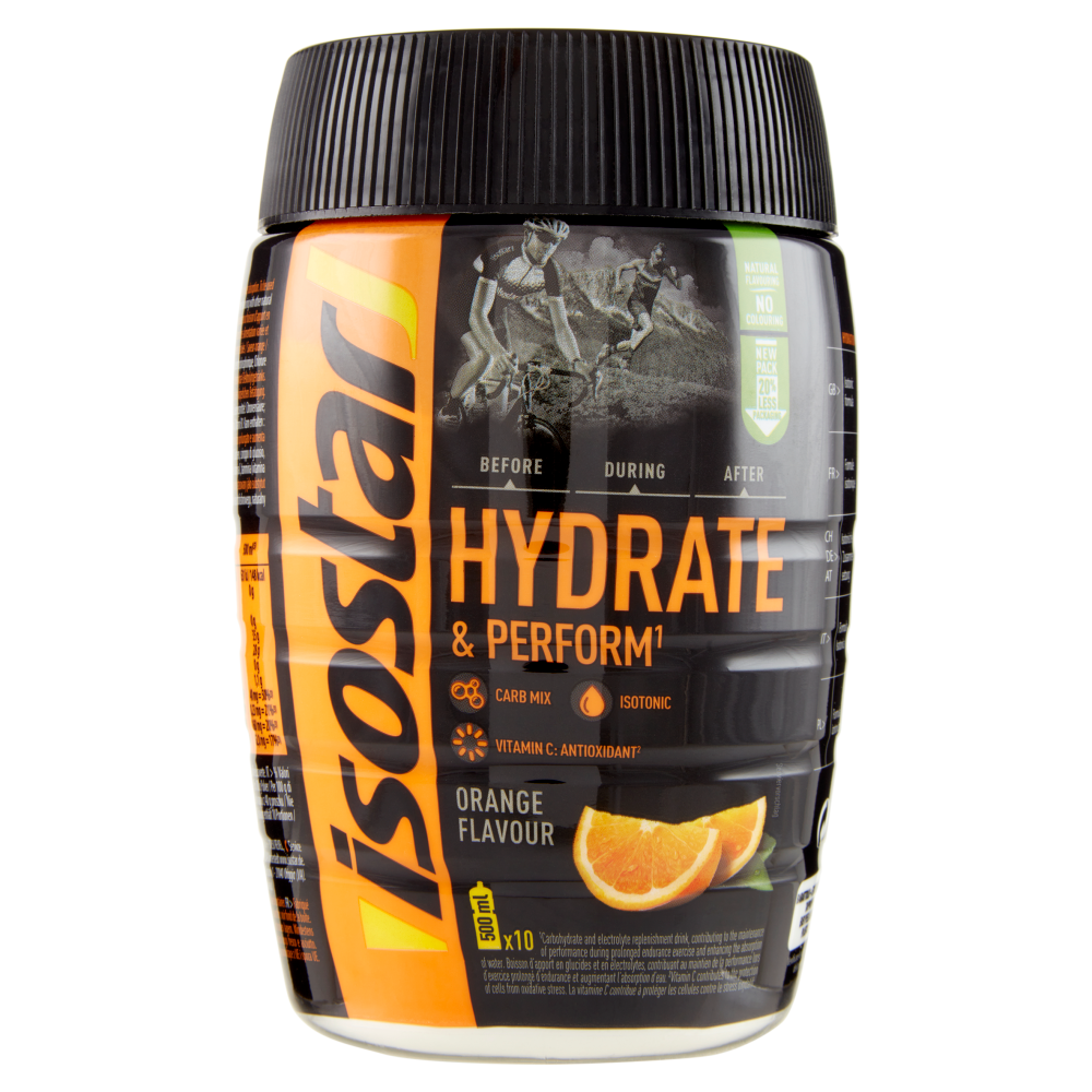 Isostad Hydrate & Perform, Preparato in polvere per bevanda isotonica sport, Gusto arancia 400 g
