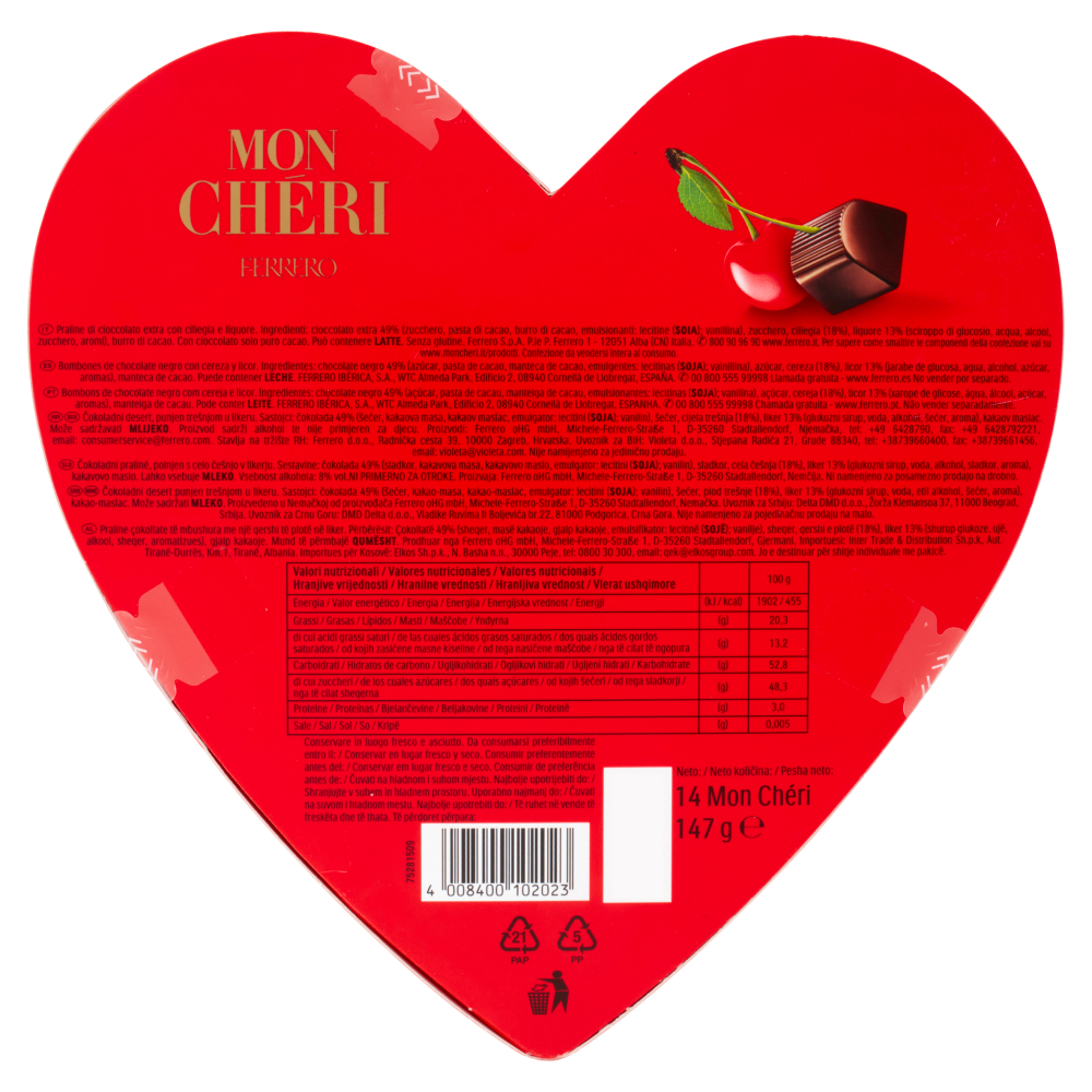 Mon Ch&eacute;ri 14 pezzi 147 g