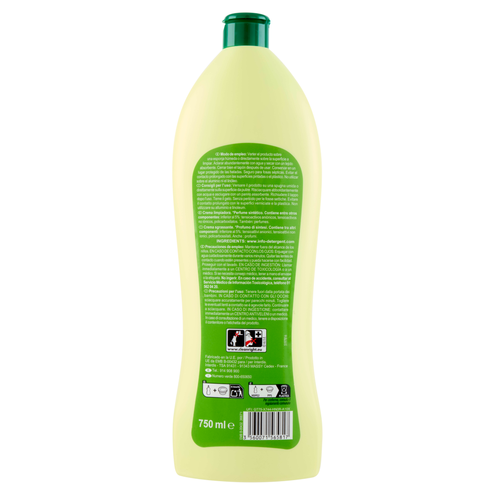 Carrefour Expert Power Cream Crema Sgrassante Limone 750 ml