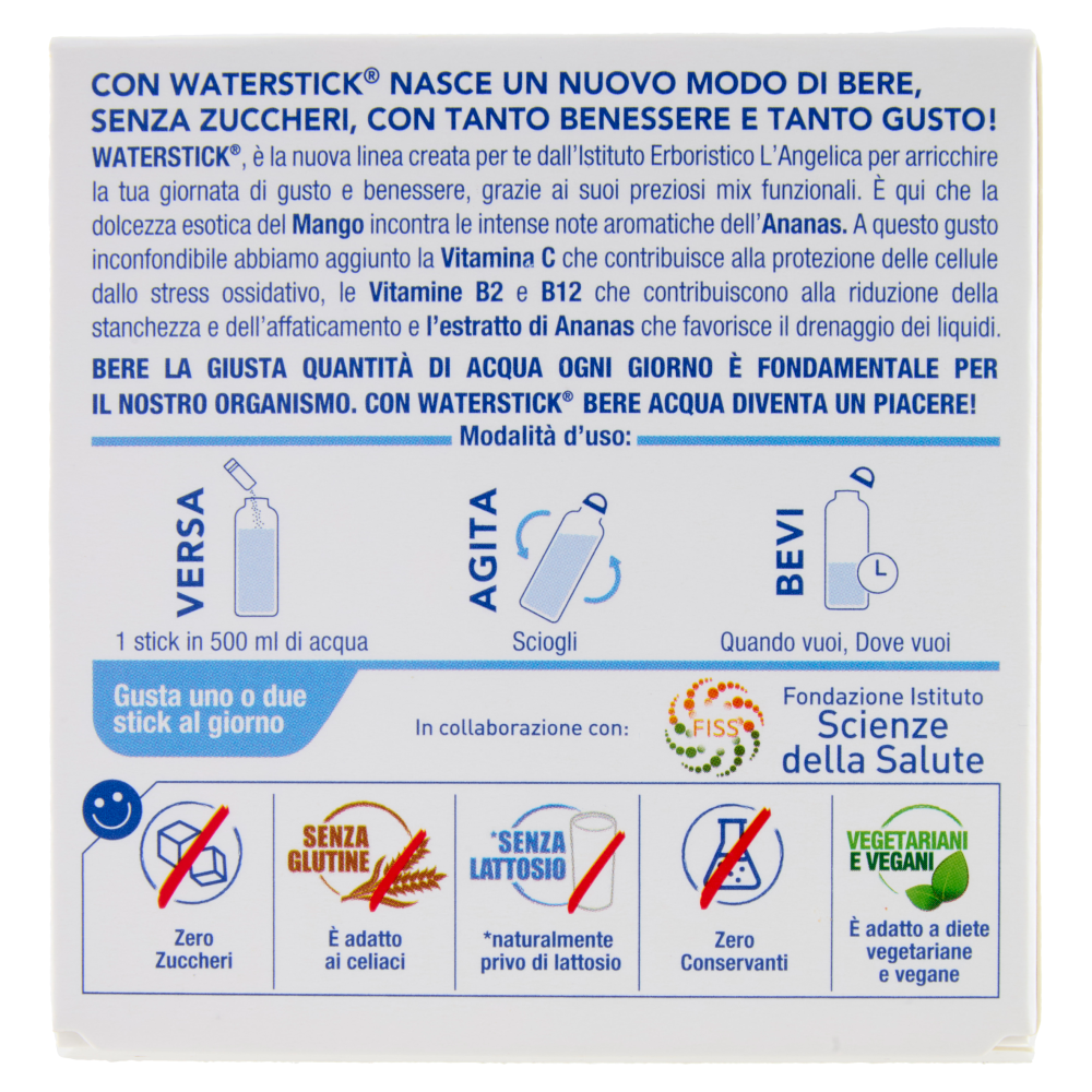 L'Angelica Waterstick Ananas e Mango Drenante 12 x 2 g