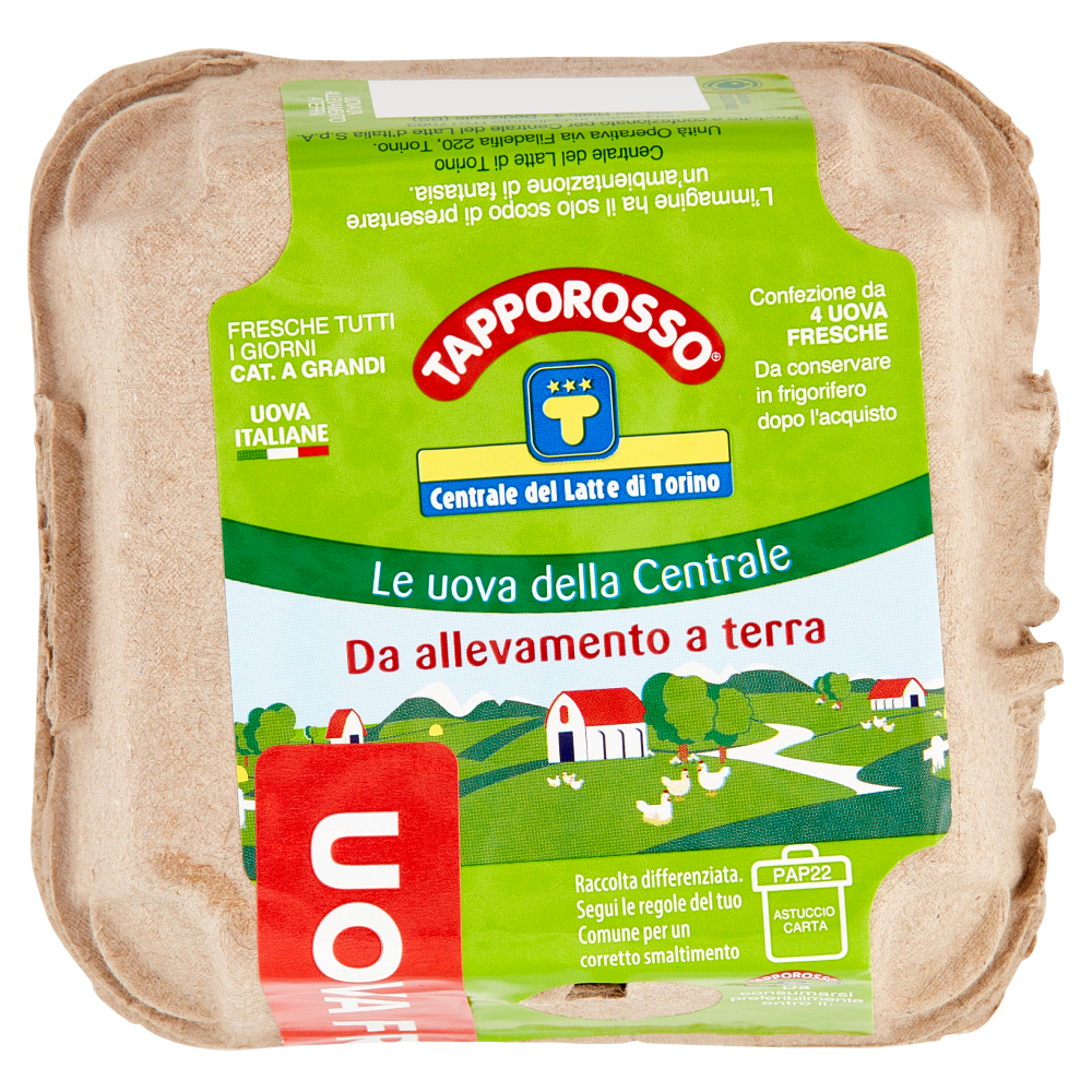 Tapporosso 4 Uova Fresche da allevamento a terra
